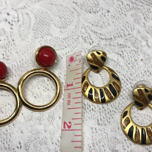 Bundle lot 2 vintage door knocker statement earrings - Picture 4 of 7